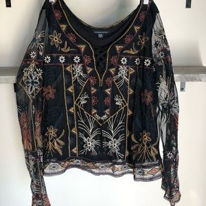 Black Embroidered Blouse